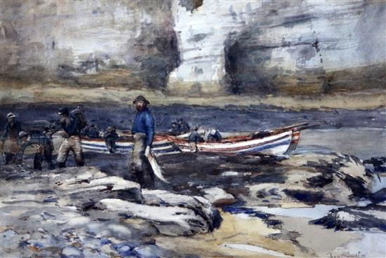 Frank Saltfleet (1860-1937) North Landing, Flamborough, Yorkshire 23 x 33cm